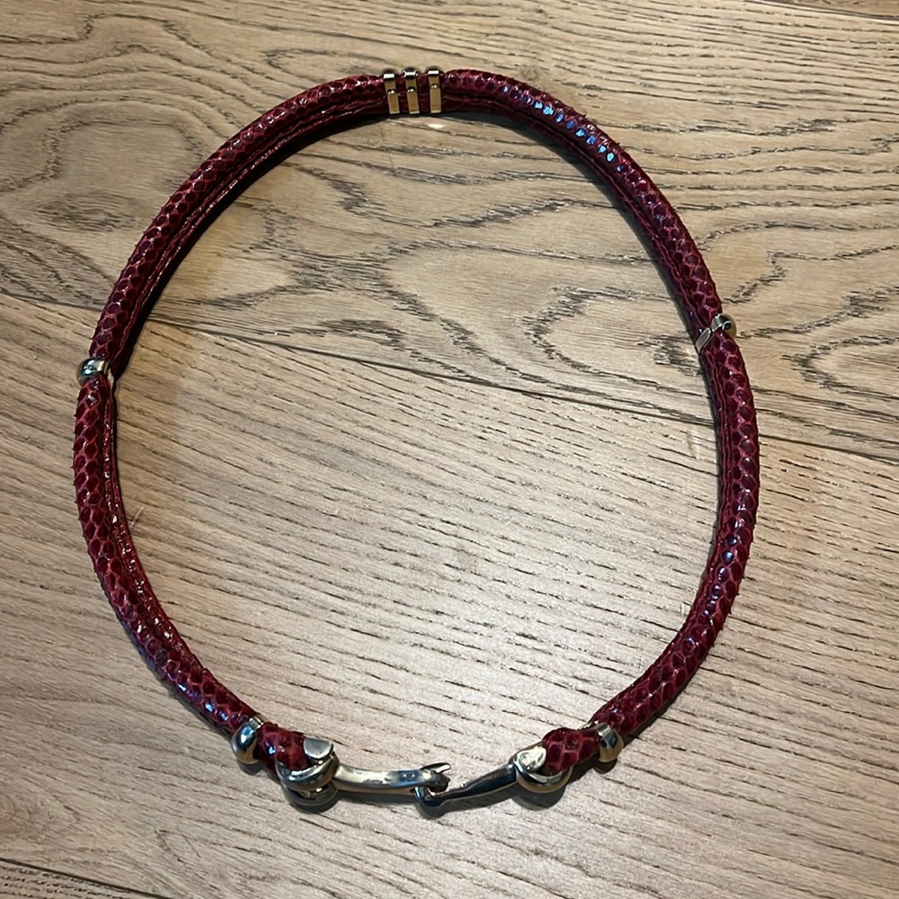 Vintage snakeskin belt 35”
